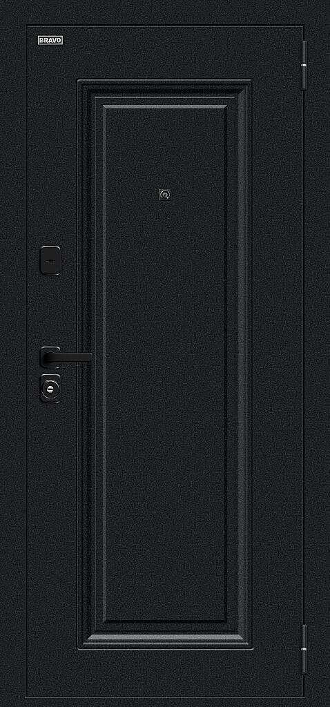 Входная дверь Сьют МФ/SBlack Букле черное/White Silk BR6204 внешняя сторона