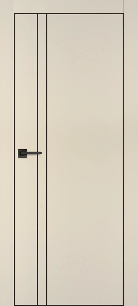 Фото Межкомнатная дверь PX-20  черная кромка с 4-х ст. Бежевый матовый