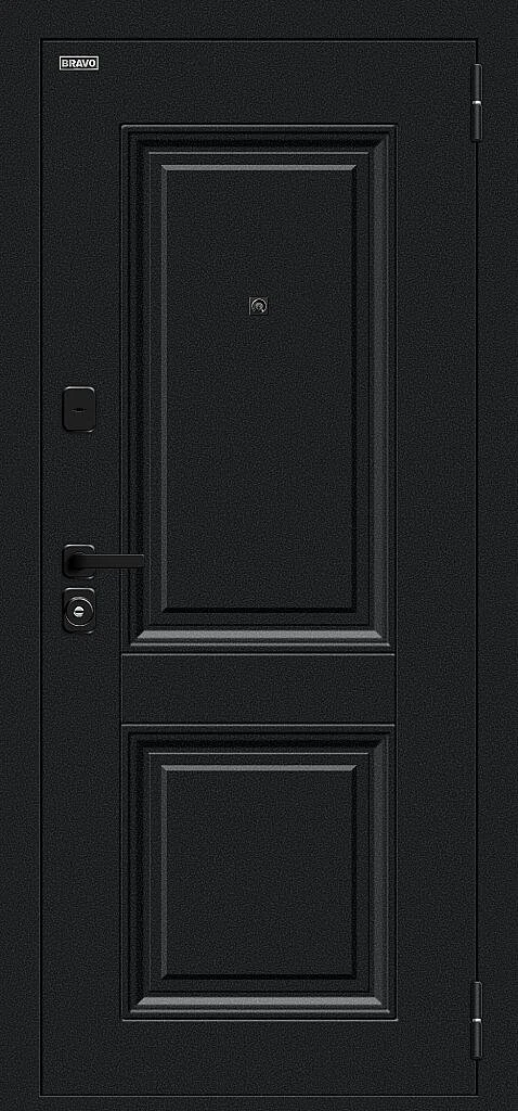 Входная дверь Некст МФ/SBlack Букле черное/White Silk BR6208 внешняя сторона