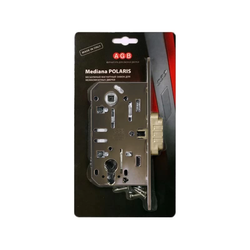 Фото Корпус замка магнит. под цил. MEDIANA POLARIS B06103.50.12.567 с отв. планк B02402.05 (ант бр)