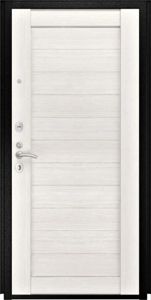 Входная дверь ДвериПРО L-Термо серебро СБ-3 листв. бел. (21 беленый дуб) DPRO200598 внутренняя сторона