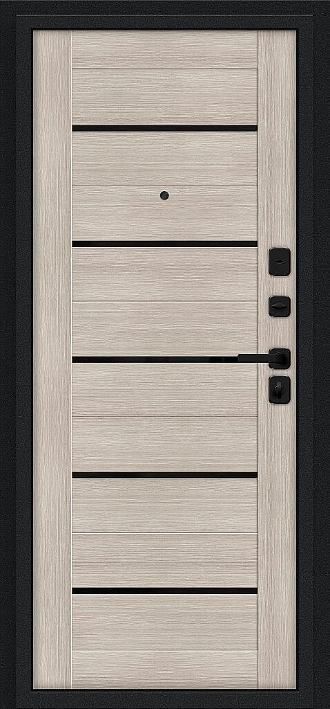 Входная дверь Грид Букле черное/Cappuccino Melinga BR5609 внутренняя сторона