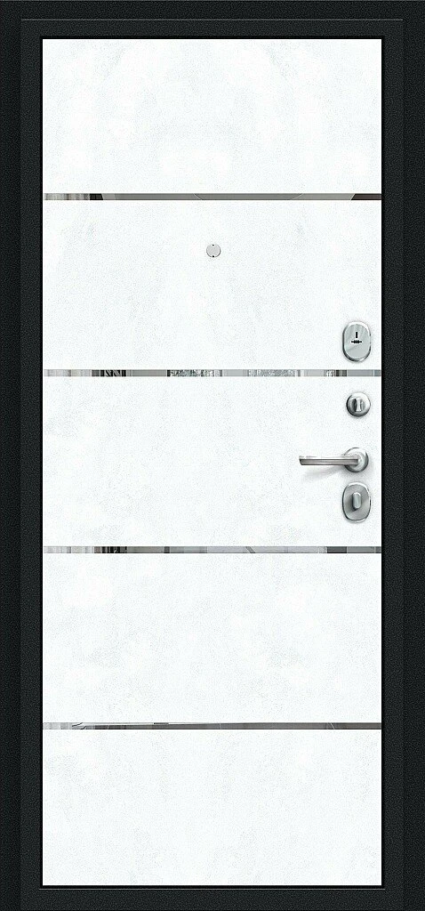 Фото Входная дверь Лайн Букле черное/Snow Art BR4633 внутренняя сторона