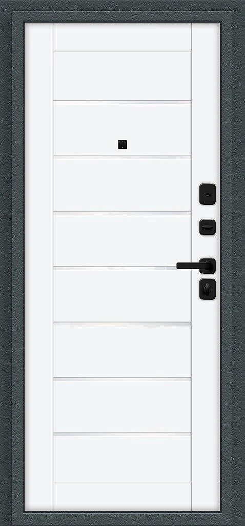 Входная дверь Техно/SBlack Старк антрацит/White Silk BR6196 внутренняя сторона