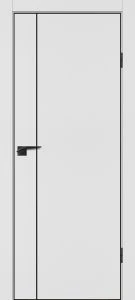 Межкомнатная дверь P-21  черный молдинг PET,  кромка ABS черная c 4-х ст. Белый матовый