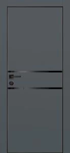 Межкомнатная дверь PX-18 черная кромка с 4-х ст. Графит матовый