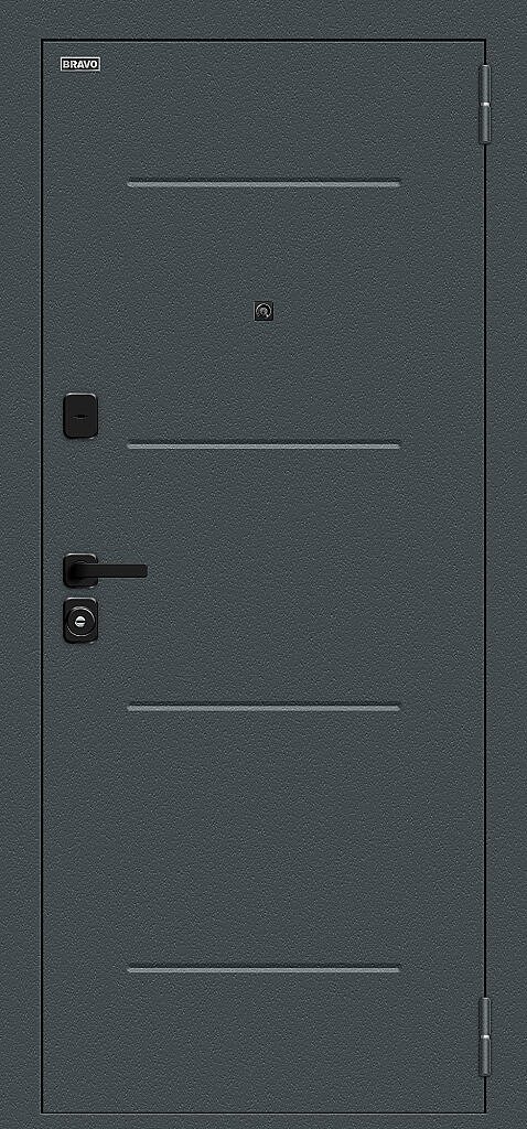 Входная дверь Техно/SBlack Старк антрацит/White Silk BR6196 внешняя сторона