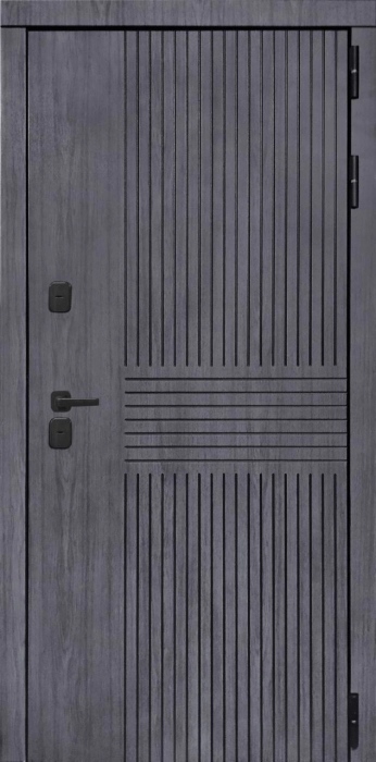 Входная дверь Берген ФЛ-291 (Line, 10мм, белый софт) внешняя сторона